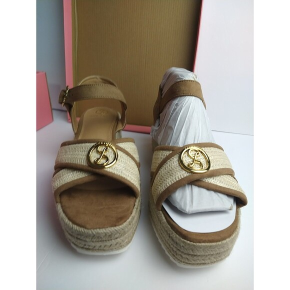 Sam & Libby Women's Corrinne Wedge Sandal, US 11 Corrinne natural toffee strap - Picture 3 of 11